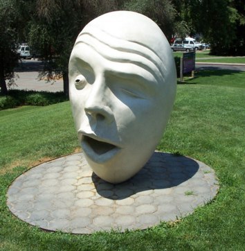 Mrak head sculpture